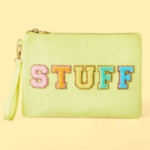 NWT Stoney Clover Lane x Target Light Yellow STUFF Patch Flat Pouch